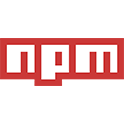 Logotipo de npm Logotipo rojo de npm, gestor de paquetes de JavaScript y Node.js