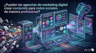 Equipo de Monkey Plus diseñando una estrategia de contenido profesional para redes sociales en Ecuador.