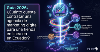  Gráfico de inversión y costos de marketing digital para e-commerce en Ecuador 2026.