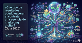 Gráfico de resultados esperados y retorno de inversión al contratar una agencia de marketing digital en Ecuador.