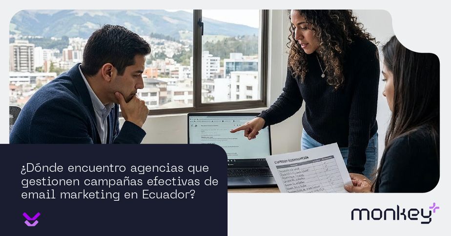 Portada del blog: Agencias de Email Marketing en Ecuador Ilustración moderna que representa campañas de email marketing en Ecuador, con iconos de correos, automatización y marketing digital.