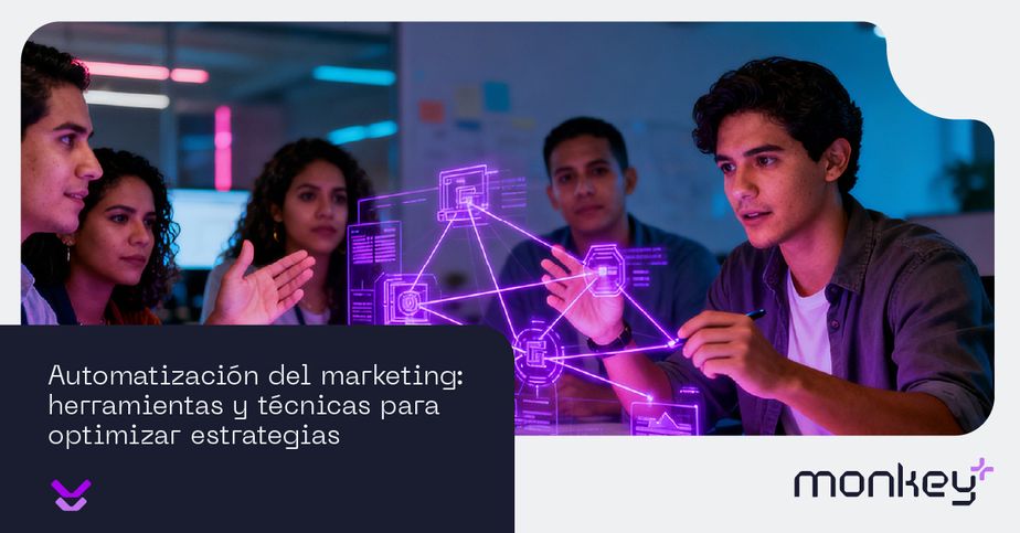 Panel de control de automatización de marketing digital con métricas