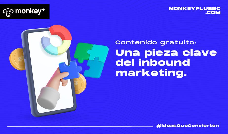 Ilustración móvil con pieza de rompecabezas representando inbound marketing