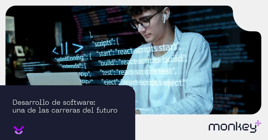 Joven programador escribiendo código en laptop