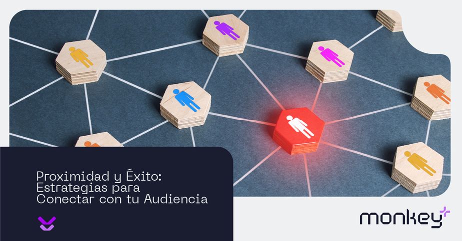 Bloques de madera conectados con íconos de personas y uno resaltado en rojo