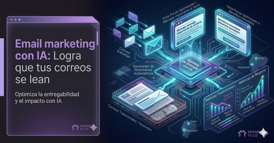 Bandeja de entrada optimizada con una estrategia de email marketing con IA para generar resúmenes automatizados efectivos.